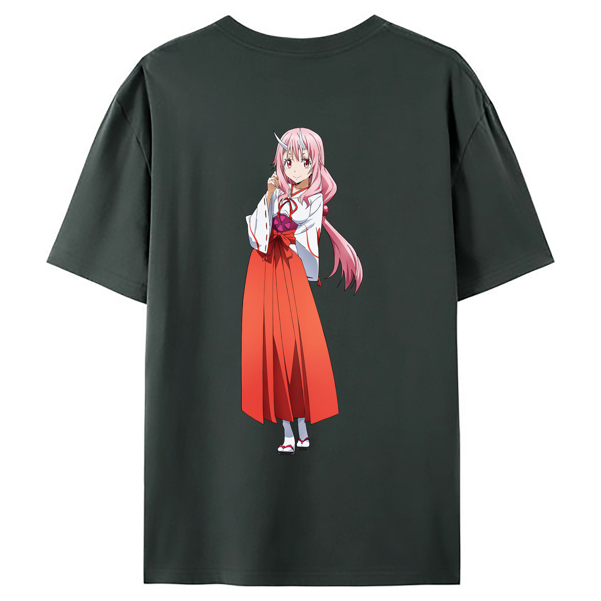 （画像用） 転スラ Regarding Reincarnated to Slime 綿100％ メンズ半袖Tシャツ（バックプリント） 通気性